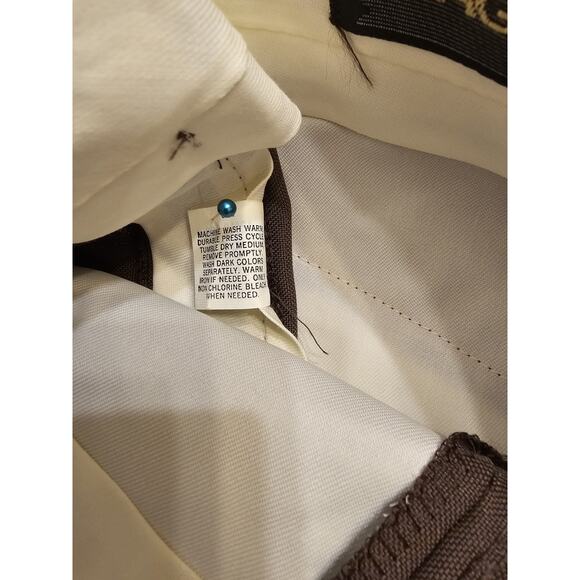 Vintage Men's 80s HAGGAR Slacks Pants Disco Polyester Brown 33x34 NWT Deadstock - Picture 8 of 9